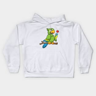 Parrot with yellow Beak and Lollipop Kids Hoodie